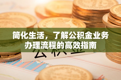 太和简化生活，了解公积金业务办理流程的高效指南