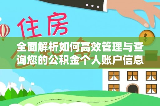 太和全面解析如何高效管理与查询您的公积金个人账户信息