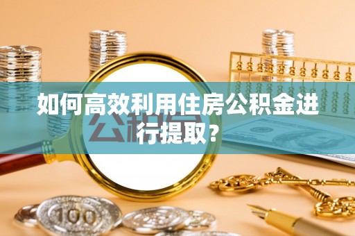 太和如何高效利用住房公积金进行提取？